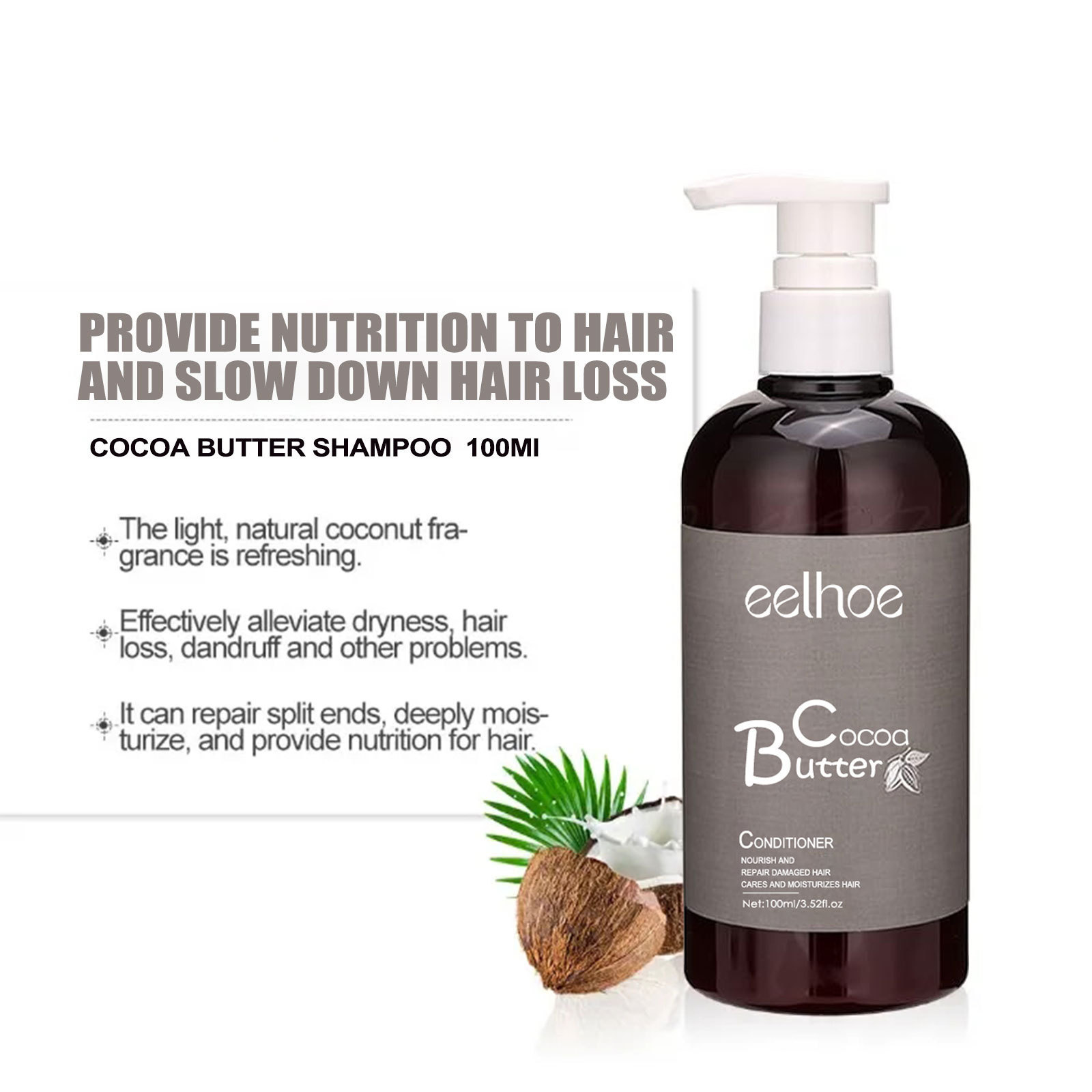 Revitalizing Eelhoe Cocoa Butter Shampoo: Intense Moisture For Lustrous Locks