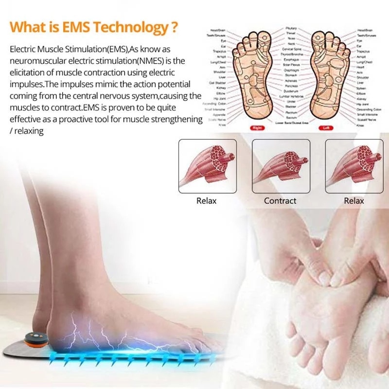 Electric Ems Foot Massager Mat Pulse Acupuncture Foot