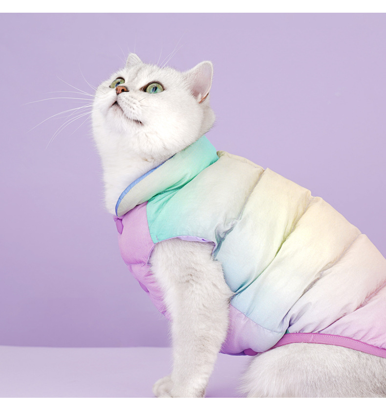 Colorful Pet Vest Top Cat Warm Winter Fashion Clothes Teddy Dog Clothing