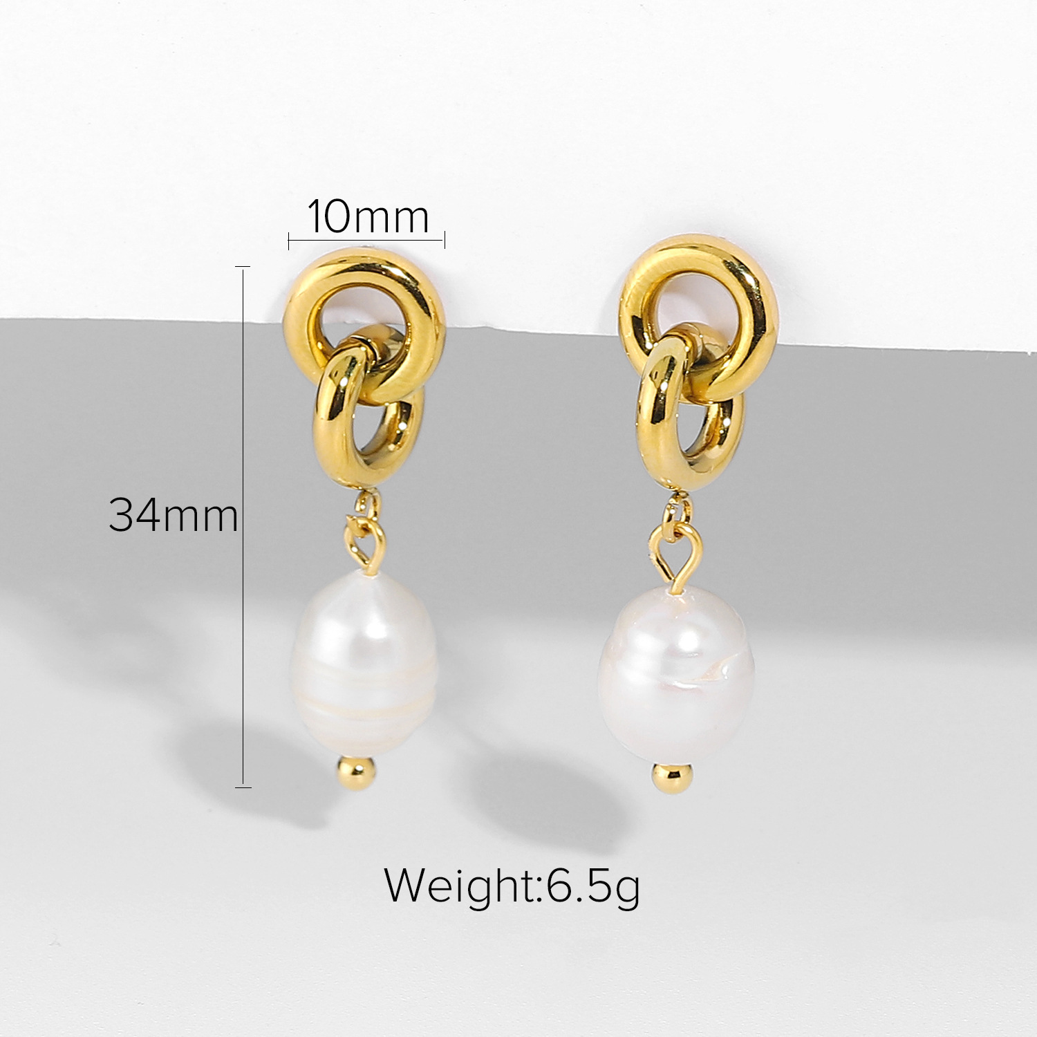 Women\'s Fashion Gold-plated Stainless Steel FUIERO – Earrings Chain Drop