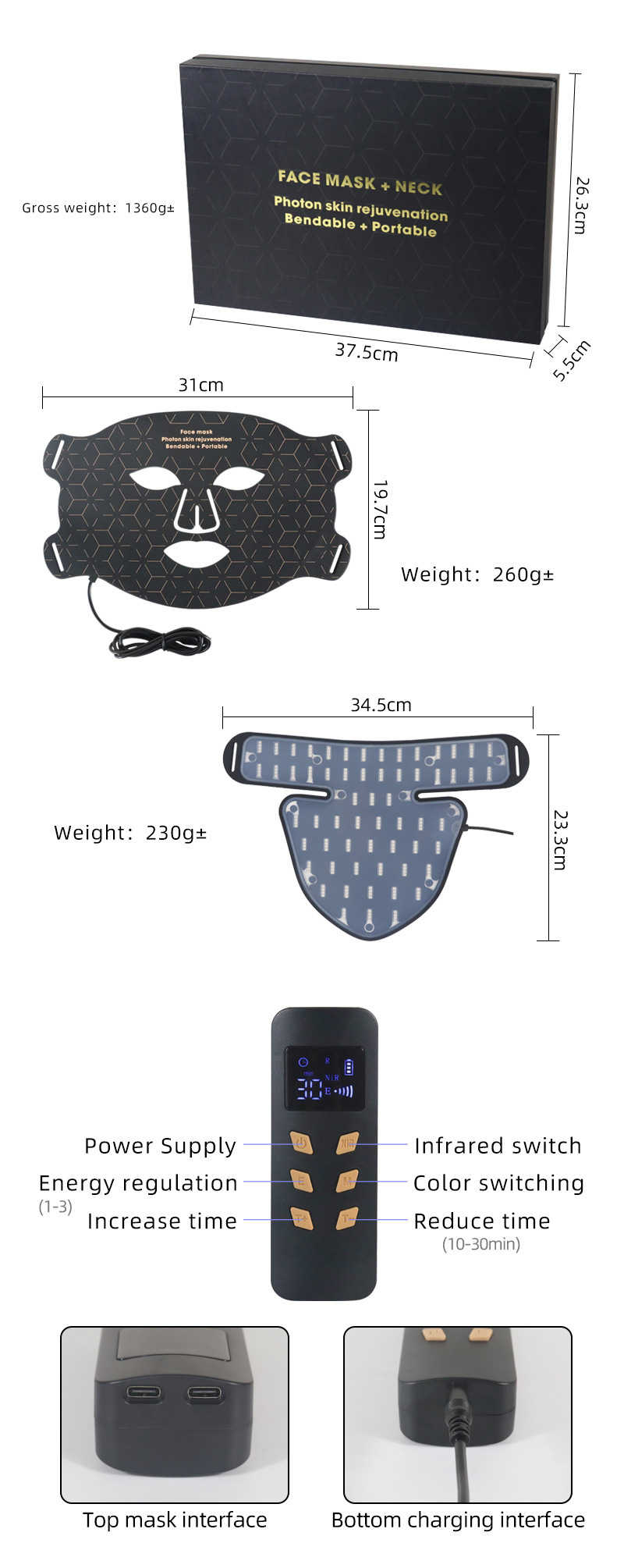 Silicone LED Mask - Front View