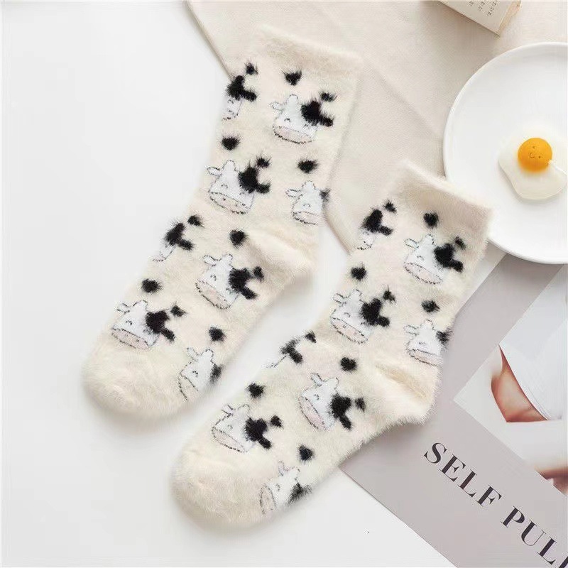 Luxurious Mink Fur Mid-Calf Socks