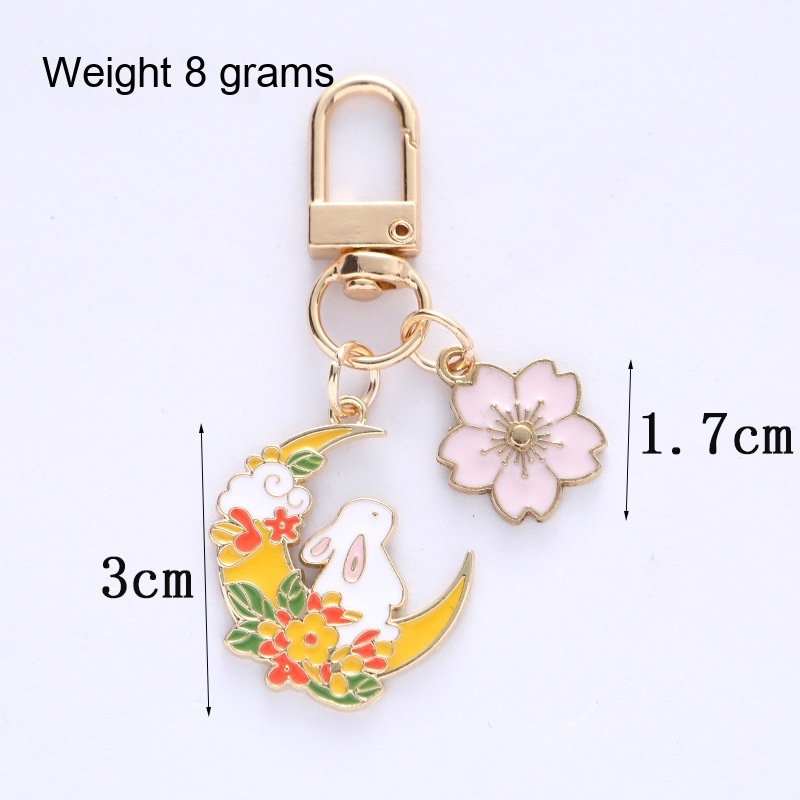 Cute Moon Keychain Sakura Rabbit Keychain