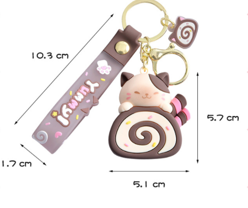 Cute Cat Keychain Kawaii CakeyRoll™