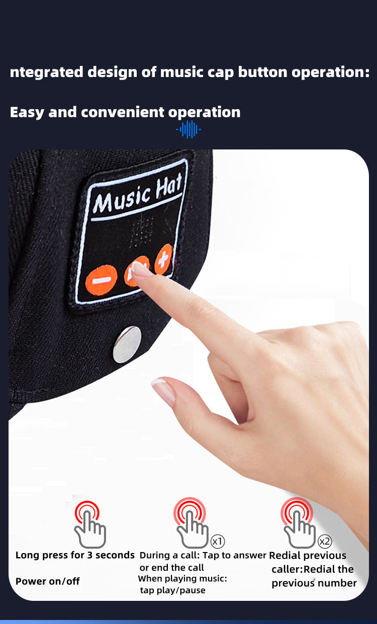 Integrated design of music cap button operation: Easy and convenient operation 