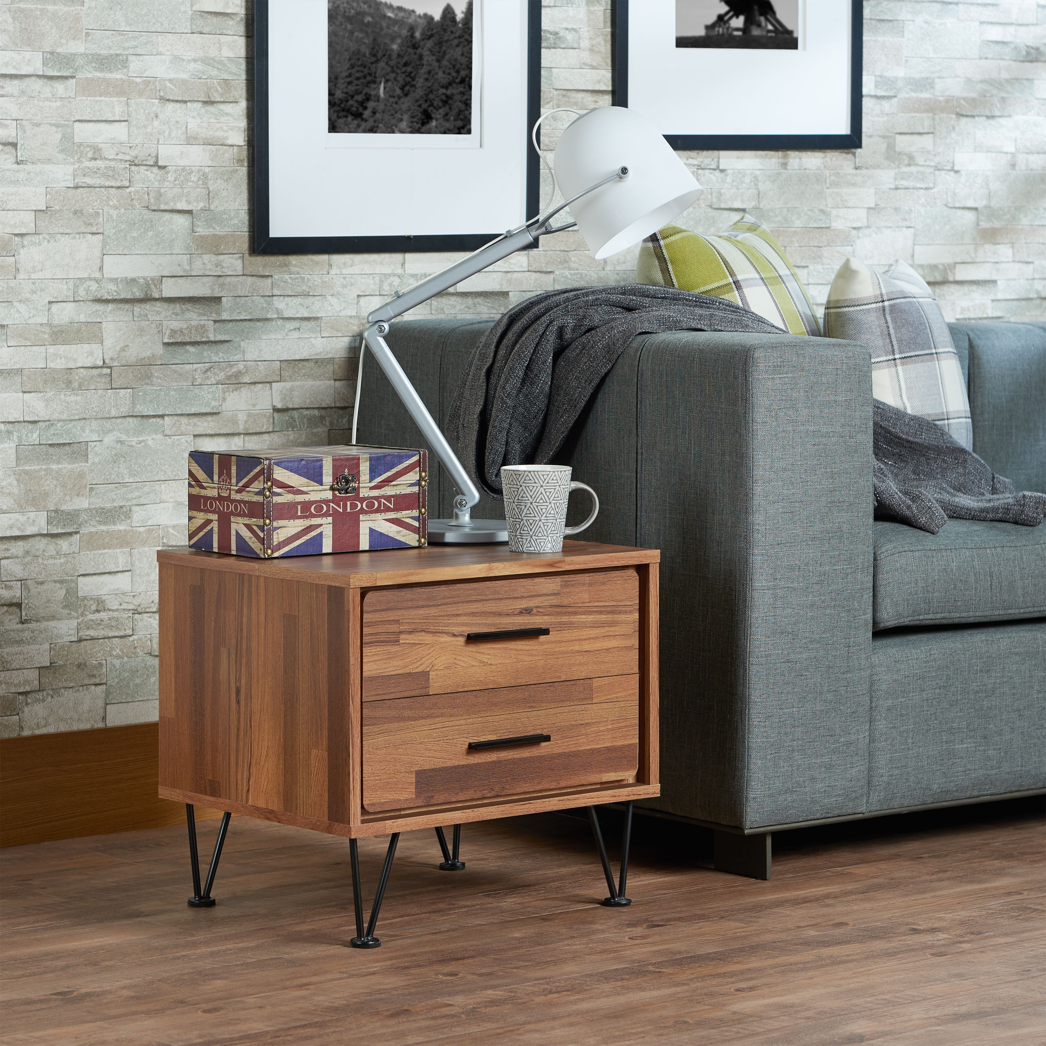 Deoss Walnut Finish Accent Table WALNUT
