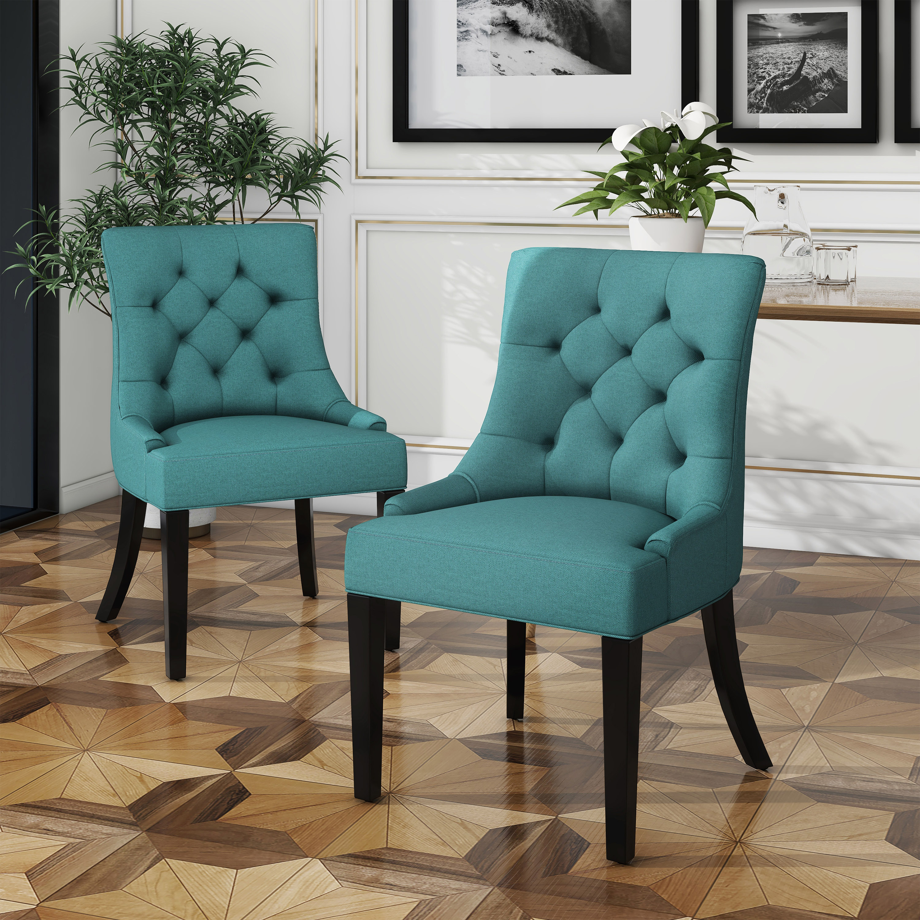 CHENEY DINING CHAIR - KD  SET OF 2 Teal