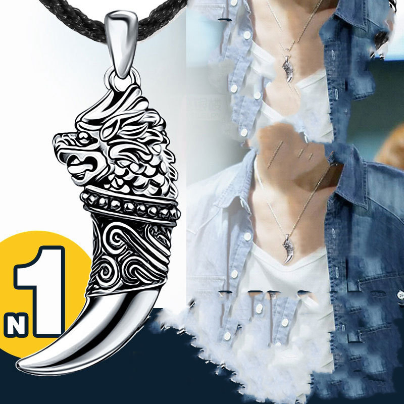 18a824cb b929 4a0c 8cb5 f08c70efab70 Vintage Thai Silver Men's Necklace Sterling Silver Spike Teeth