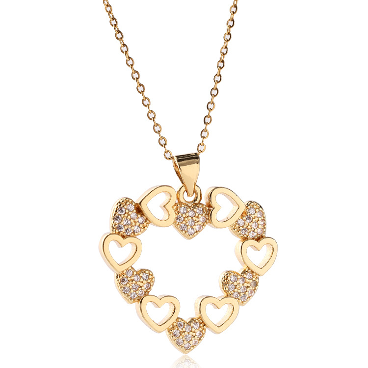 18fabddf 3547 4202 ab95 fe7f1abd948e Fashion Vintage French Necklace Real Gold Plating Hollow Pendant Sweater Chain