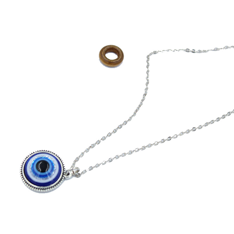 Turkish Evil Eye Blue Necklace Sterling Silver 925 - Lucky Charm, Protection - Treasure Supply