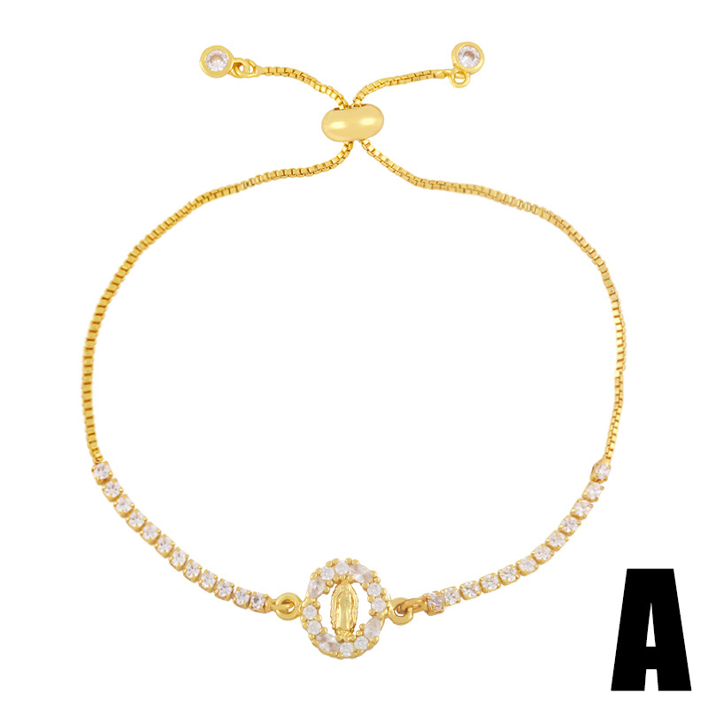 1a65917e b6b7 4b97 b033 28d85ae9f4fd 18K Real Gold Simple Zircon Bracelet Women