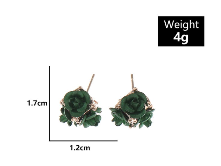 1b8a6798 1f04 4807 b58e c6ce6b0ad9c6 Retro Temperament Stereo Rose Stud Earrings Cute Multicolor Flower Earrings