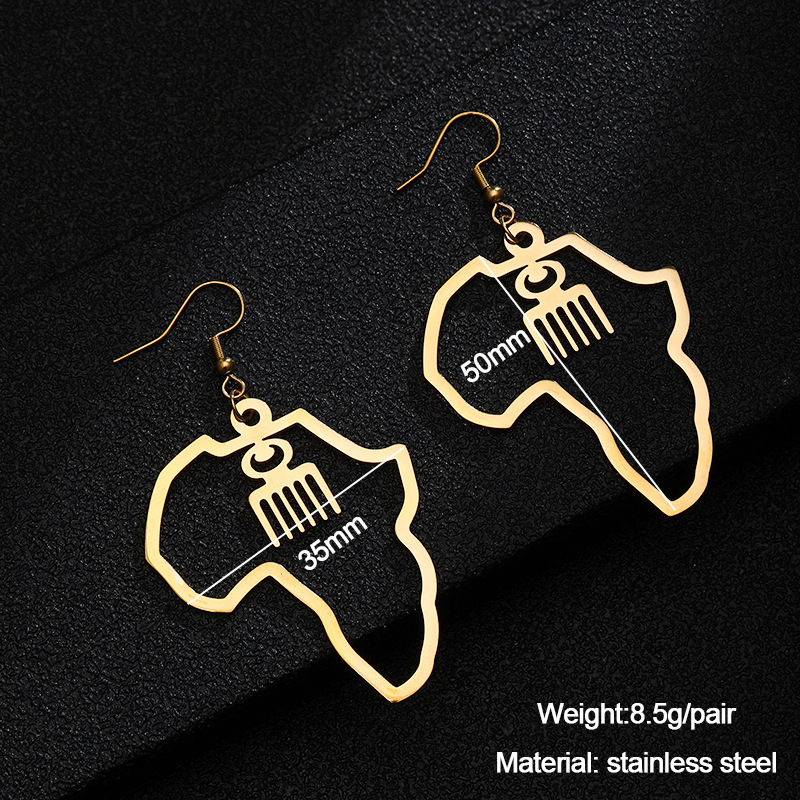 1c1810fb 967e 4e24 9d68 db663d4fc57a Gold Stainless Steel Adinkra Gye Nyame Earrings