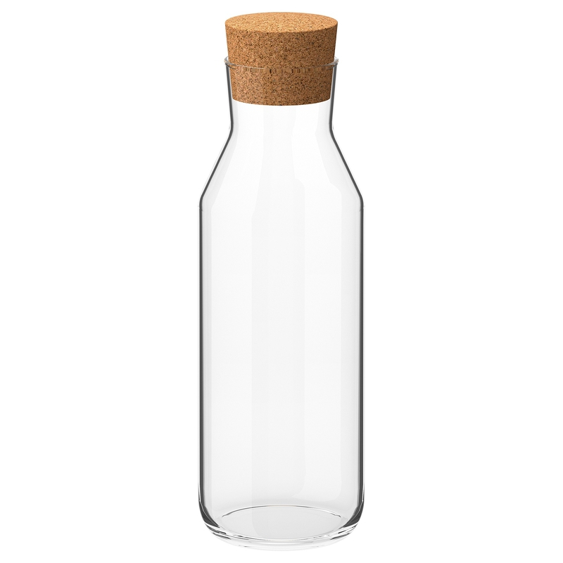 Toughened Glass Carafe With Lid And Large Capacity Cold Water Bottle With Cork