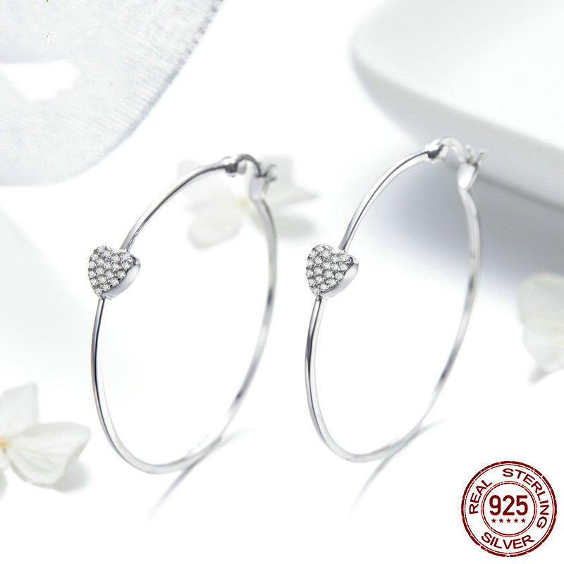 White Gold Inlaid Heart-shaped Zircon 925 Sterling Silver Stud Earrings 1 1ca45c0f 75b0 47e6 8a9c 587a8b020f96 White Gold Inlaid Heart-shaped Zircon 925 Sterling Silver Stud Earrings