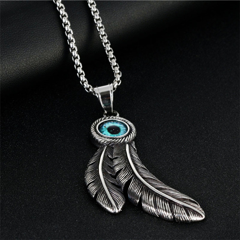 1cb91a19 7e73 4790 ad6b e6f875edd1fd Punk Titanium Steel Takahashi Feather Pendant
