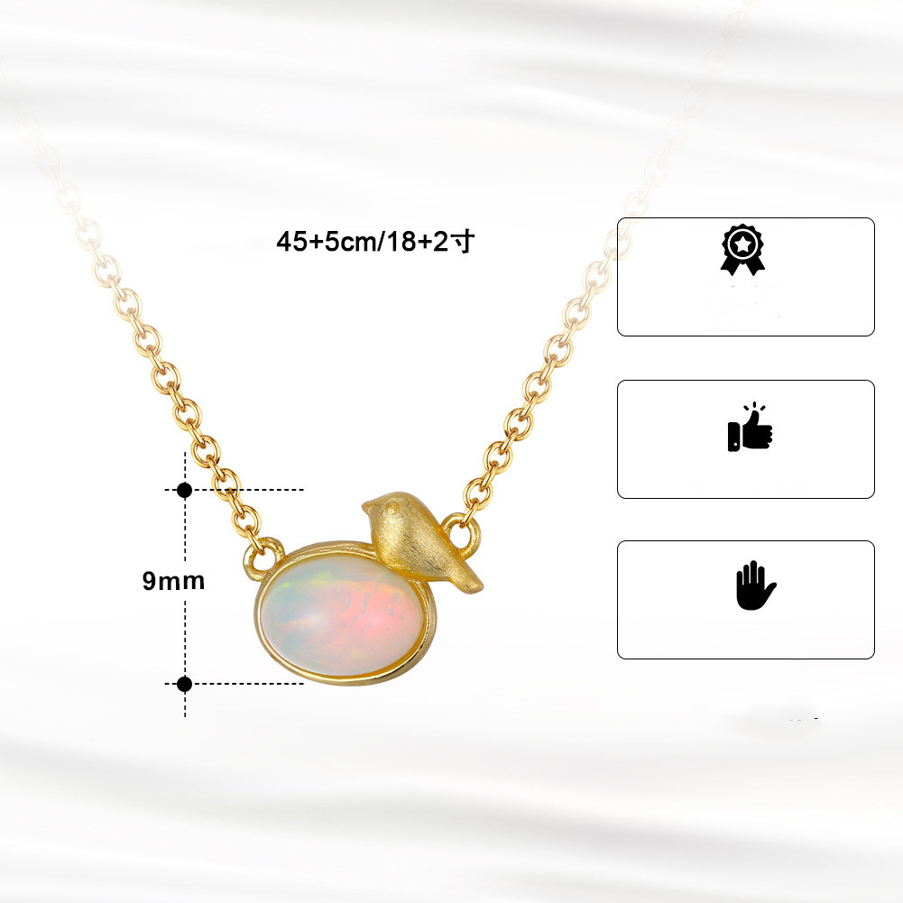 Sterling Silver Necklace Natural Opal Stones 14K Gold 3 1e3883ec 206e 44c3 adb7 fe2248d82436 Sterling Silver Necklace Natural Opal Stones 14K Gold