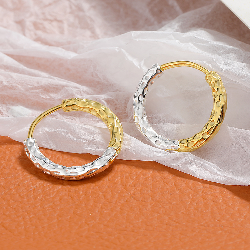 1ed49fbd 6fd4 4fe5 9160 fec3956c5e80 S925 Sterling Silver Gold Silver Contrast Earrings Female Earrings