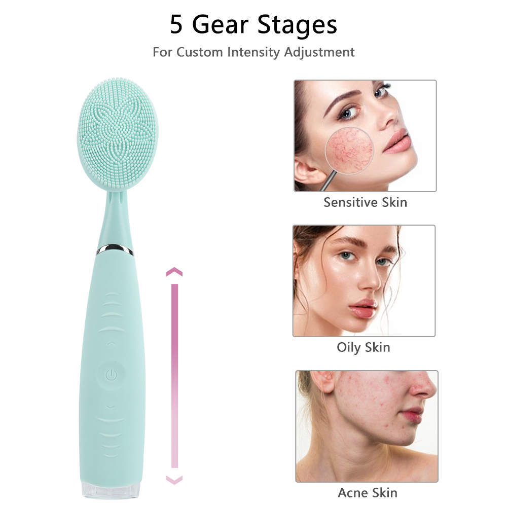 GlowFlow™ Waterproof Silicone Facial Cleansing Brush - Portable Electric Handheld Cleansing Tool