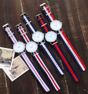 Geneva new nylon canvas casual watch Fashion ultra-thin dial personality wild ladies watch