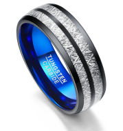 Wedding Band 8mm Width Men/Women Rings Accessories Black Blue Tungsten Carbide Rings Couple Anillos Fashion Jewelry