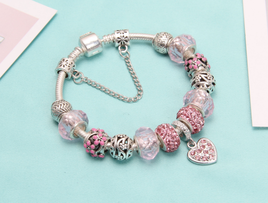 Beaded bracelet with charms