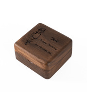 Wooden mechanical music box lettering custom retro music box gift