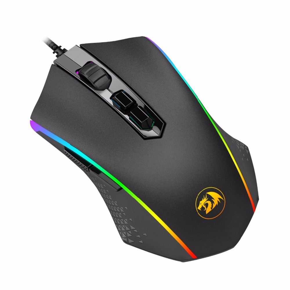 Red Dragon LED RGB Backlit Wired Optical 7 Button Gaming Mouse - 10,000