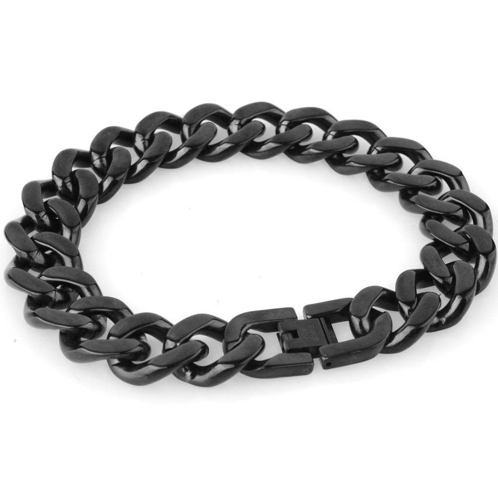 Titanium Steel Men's Black Bracelet - CJdropshipping