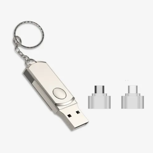 Color: Silver, Style: 128G - Compatible with Apple , Ultra-large capacity metal USB flash drive