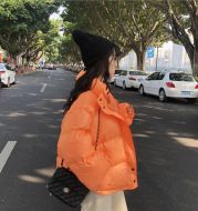Thick Solid Short Style Cotton Padded Parkas Coat