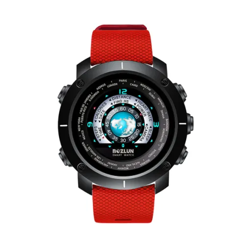 Color: Red - Color screen sports smart watch heart