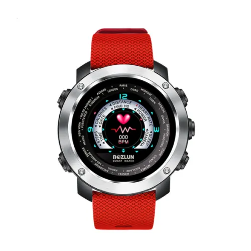 Color: Red Silver - Color screen sports smart watc