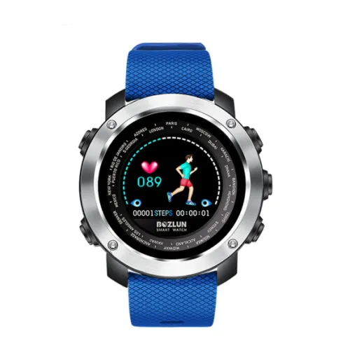 Color: Blue Silver - Color screen sports smart wat