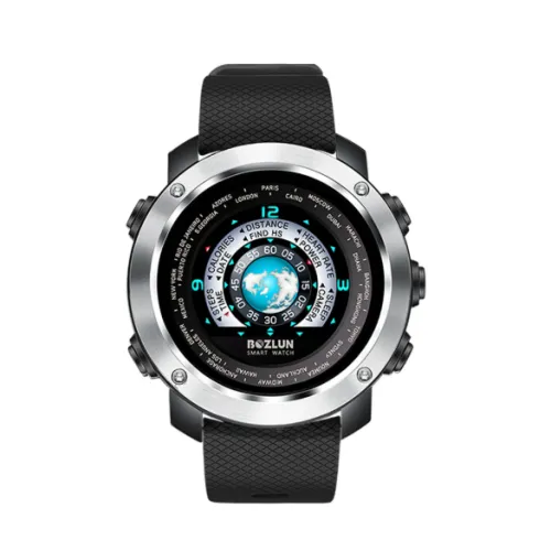 Color: Black Silver - Color screen sports smart wa