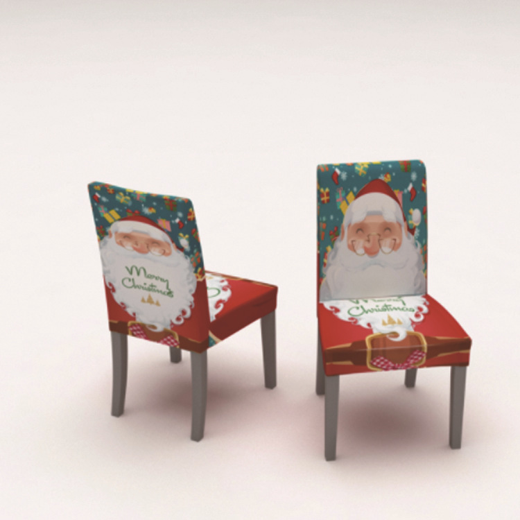 Housse de chaise imprimée motif Père Noël