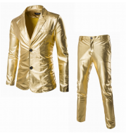 New hot stamping face casual suit suit European and American style slim men's suit