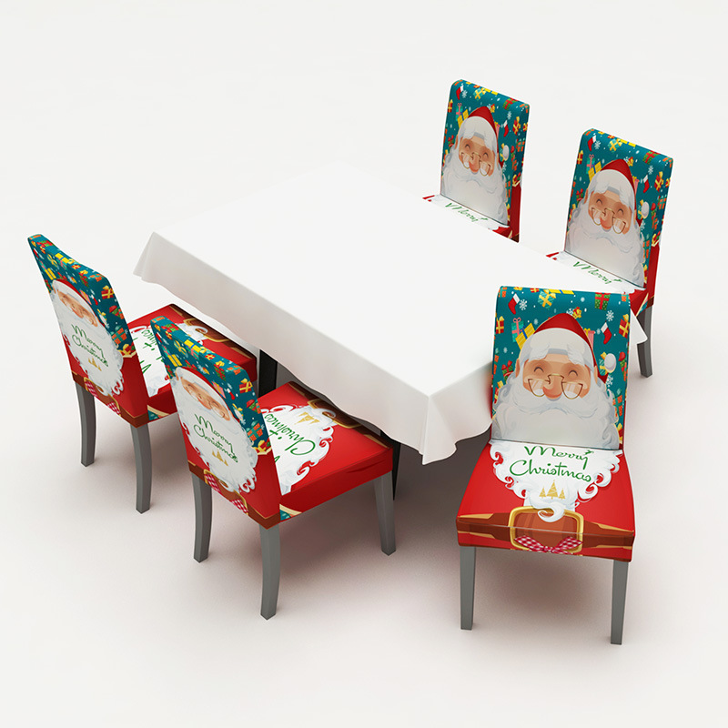 Housse de chaise imprimée motif Père Noël
