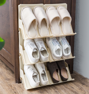 Simple plastic shoe rack home can be stacked multi-layer shoe support dormitory space door small shoe rack