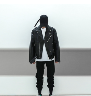 Profile hip hop loose high street OVERSIZE couple quilted motorcycle leather clothing
