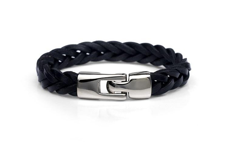 113313602002 - Leather alloy vintage hand-woven bracelet