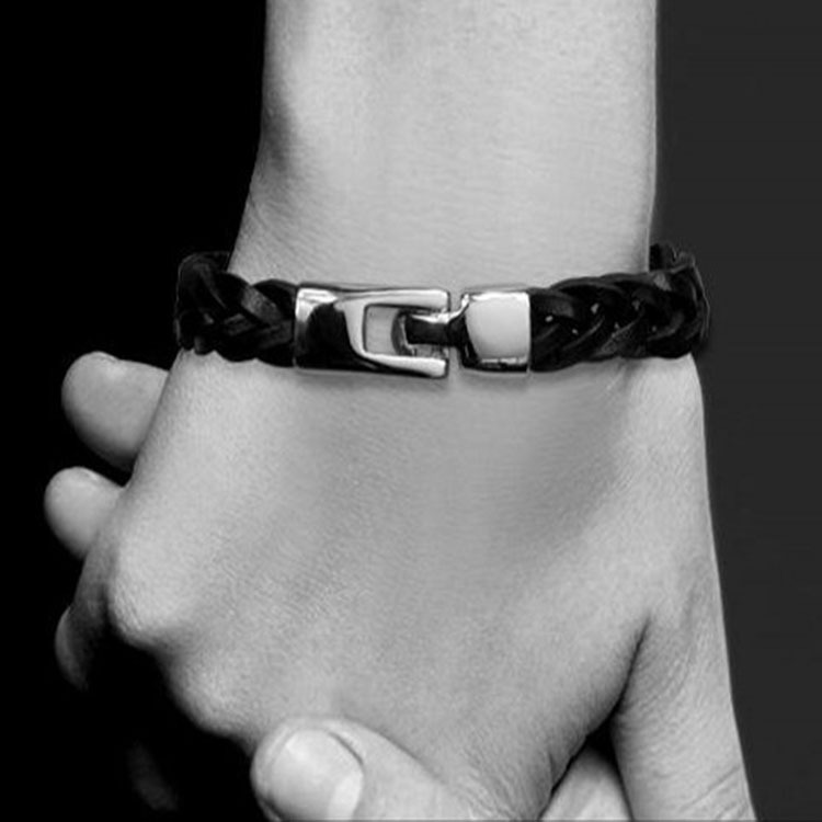 1348121941157 - Leather alloy vintage hand-woven bracelet