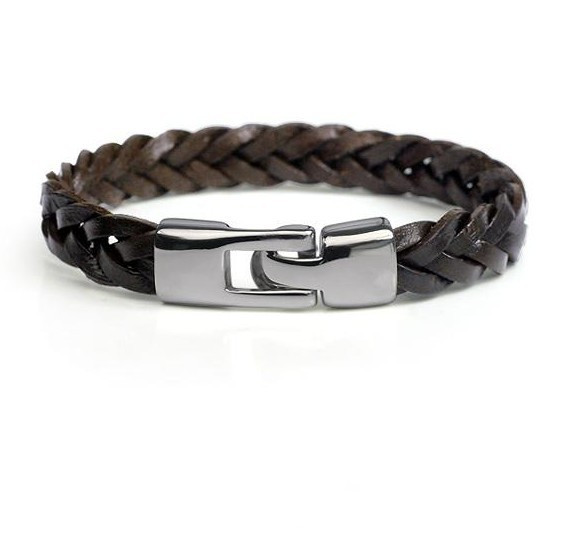 9537191690150 - Leather alloy vintage hand-woven bracelet