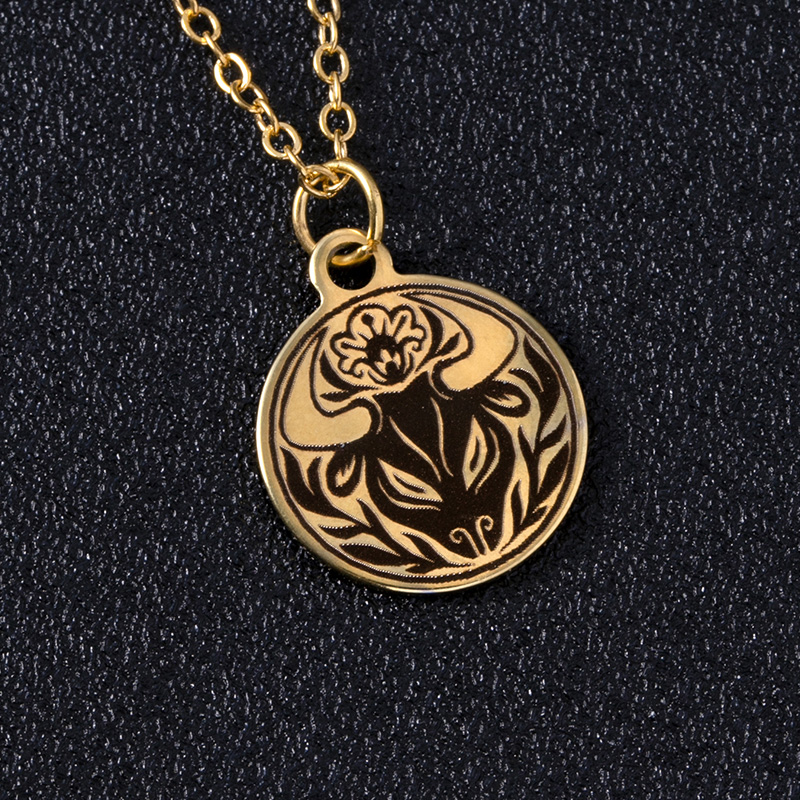 20d75db6 f57b 4f1e b415 f5057ecbe7d3 Gold Round Constellations Zodiac Sign Stainless Steel Necklace