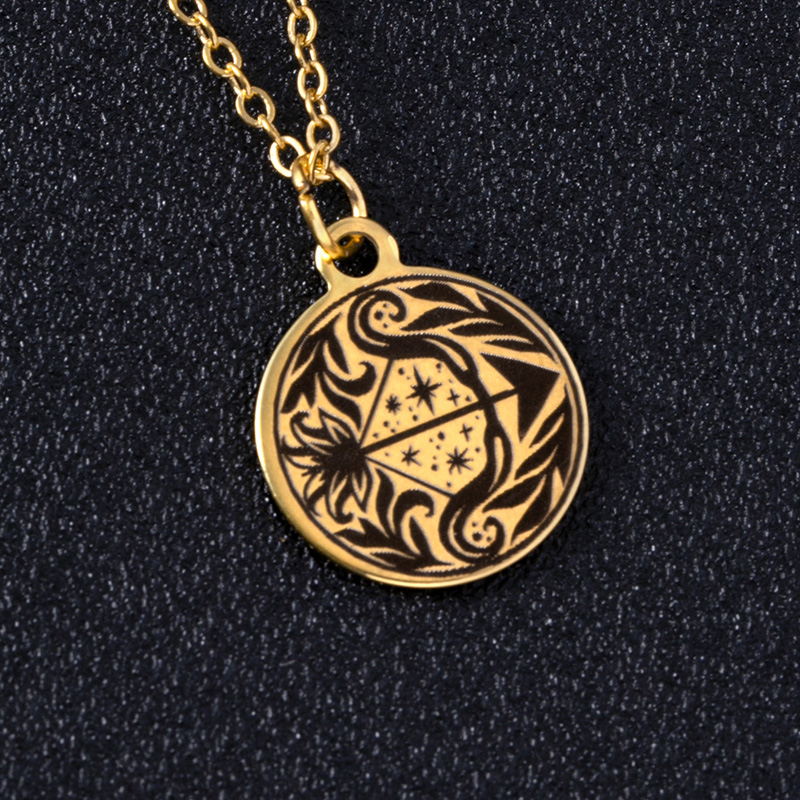 217936eb a0ad 4f3b 9171 89ceef88591d Gold Round Constellations Zodiac Sign Stainless Steel Necklace
