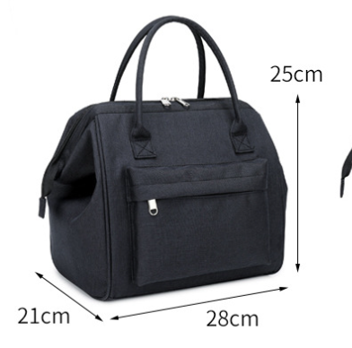 Thermal Bento Lunch Bag Zipper Oxford Cloth Large Capacity size