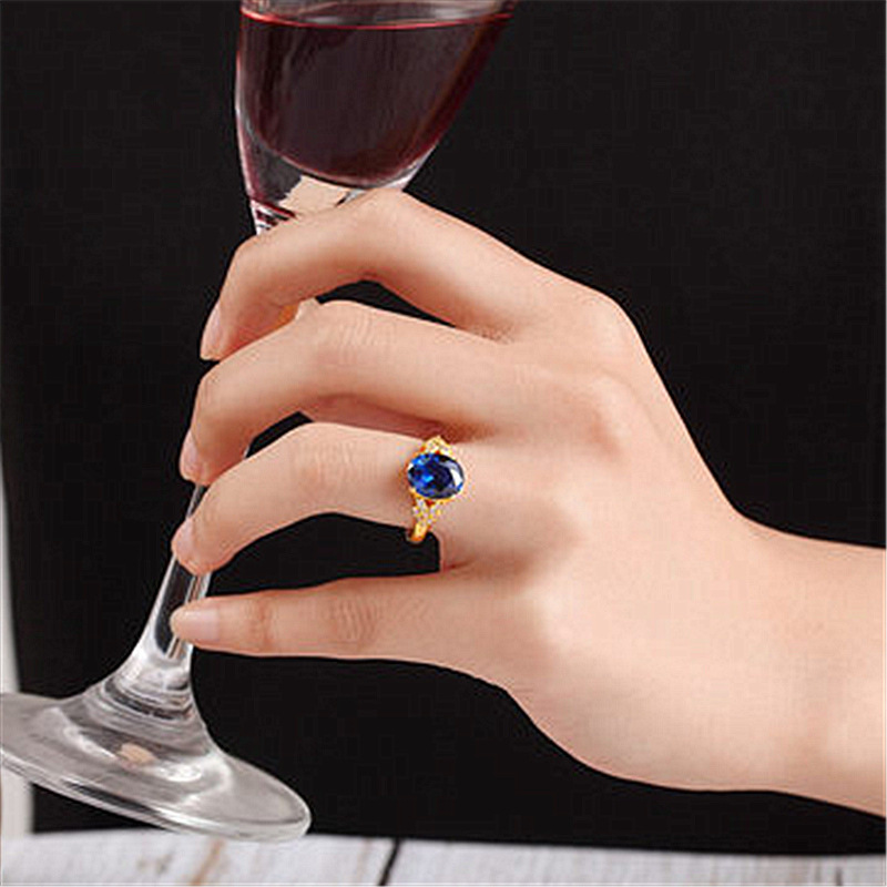 2282c963 5a4b 4549 8c8d 3131a923ab64 Gold-plated Sapphire Ring With Adjustable Opening And Tanzanite Diamonds