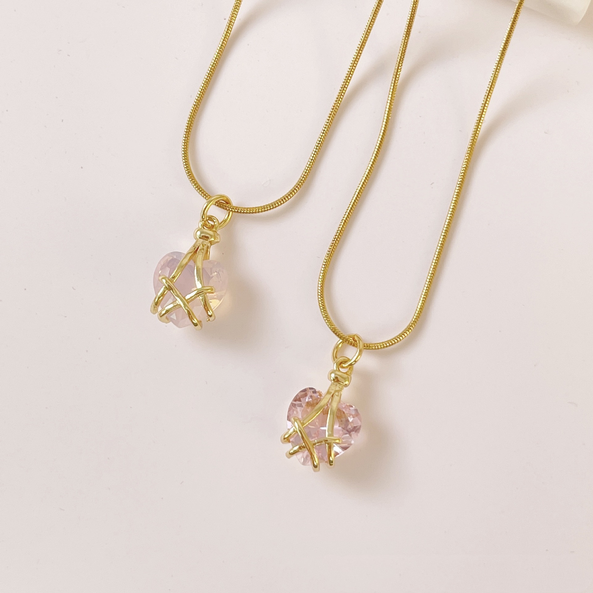 24a0d3bb 8f1c 41c5 959c d26d74e1f0a1 18k Gold Plated Titanium Heart Crystal Pendant Necklace