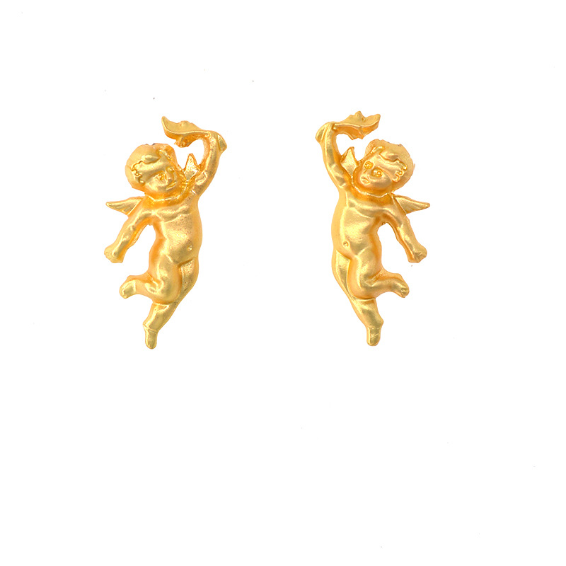 24e7a291 d4b0 4041 9625 d68a7e6f7032 All-match Eros Cupid Angel retro earrings