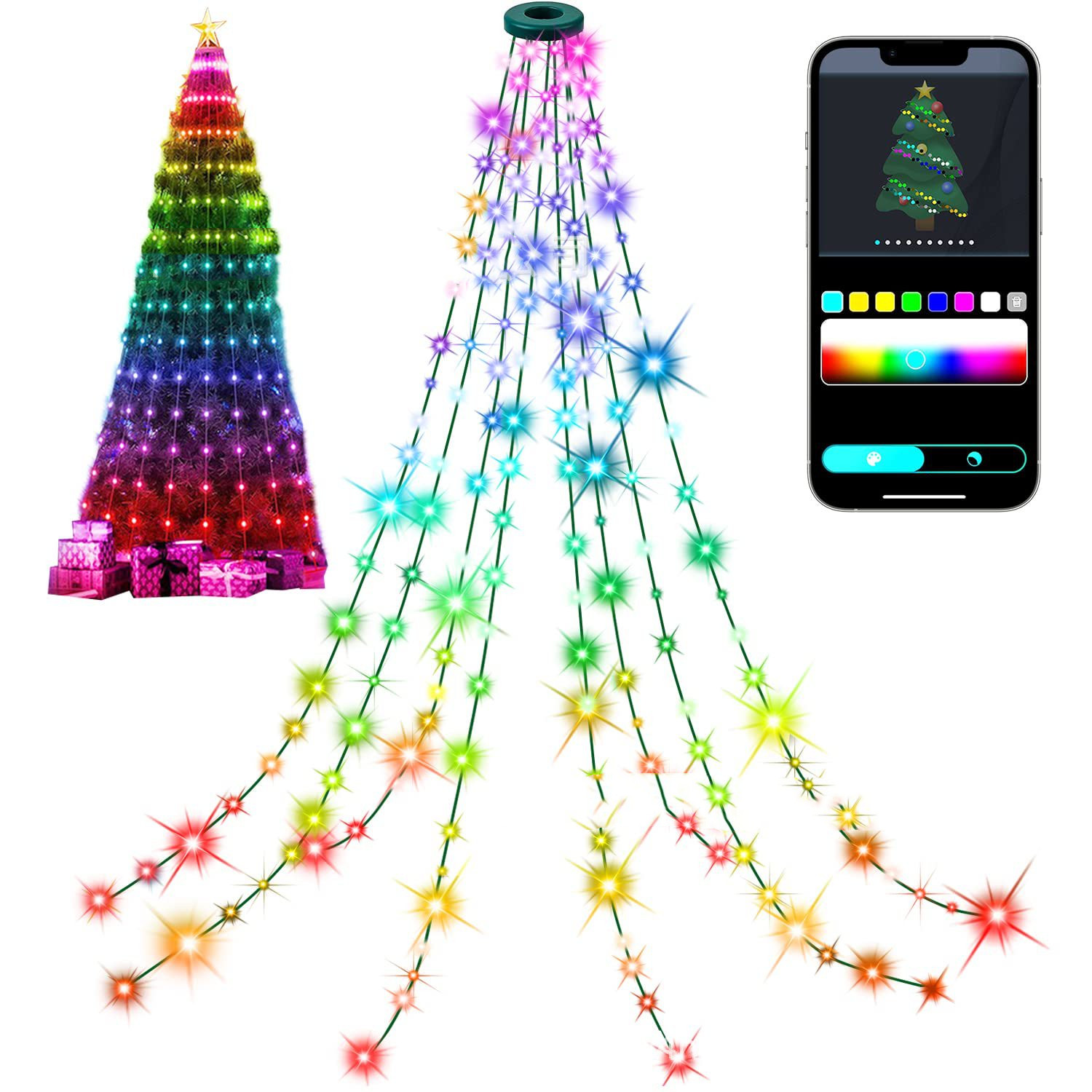 Magic Color Christmas Tree APP Point Control Magic Color Rubber-covered Wire Lights